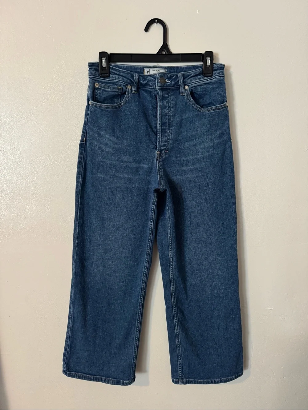 Free People baggy wide-leg cropped jeans 27